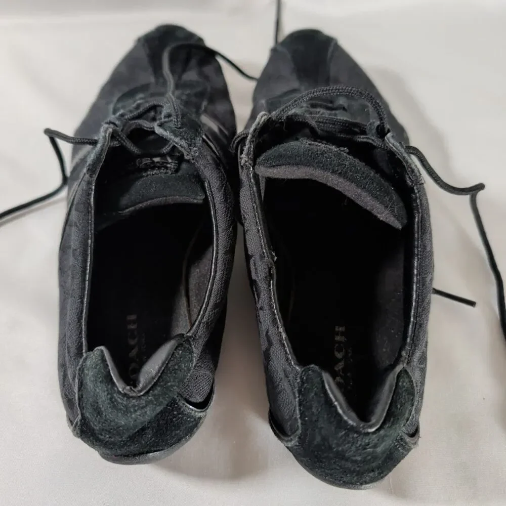 Coach Remonna Black Signature Jacquard Sneakers Women's 7 A1946